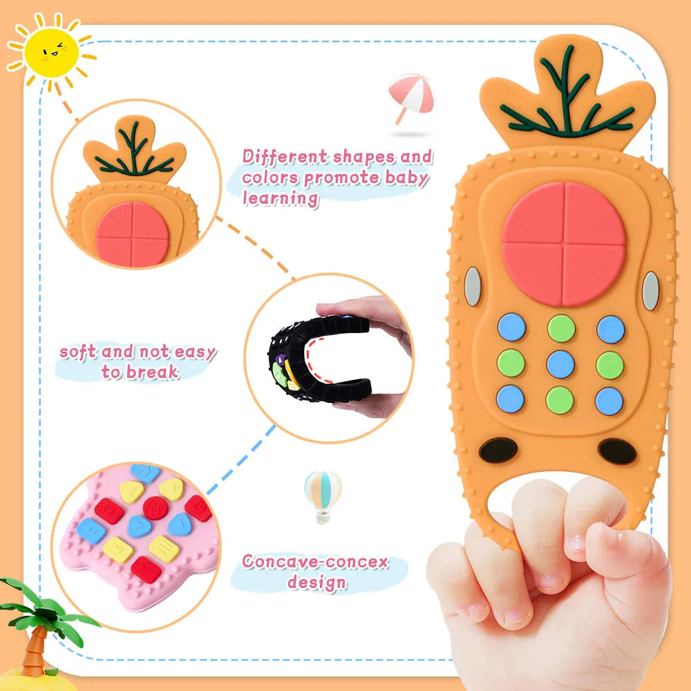 Baby Silicone Teether Toys Remote Control